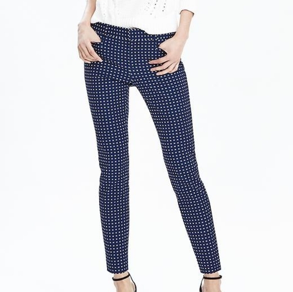 Banana Republic Sloan Slim Fit Polka Dot Ankle Cropped Pants in 4 - Picture 2 of 11